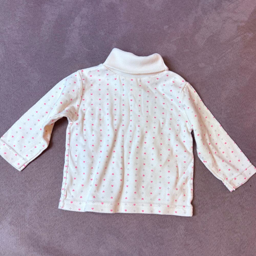 Baby Beluga Vintage Heart Print Turtleneck Girls 12 Months 90s 80s